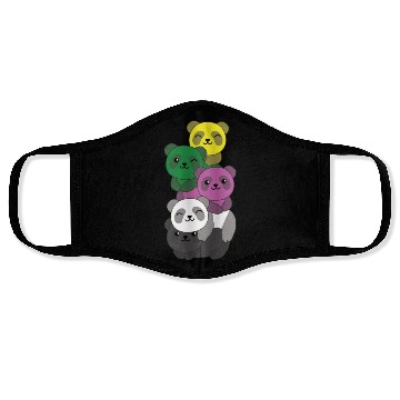 Discover Ceterossexual Flag Pride Lgbtq Cute Panda Face Masks