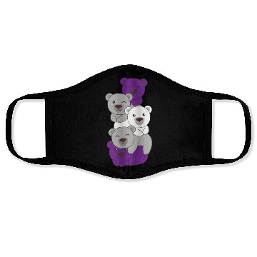 Discover Graysexual Flag Pride Lgbtq Cute Bear Face Masks