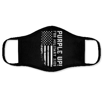 Discover US Flag Purple Up for Military Kids Face Masks