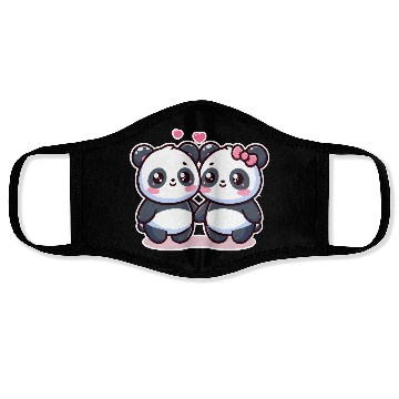 Discover Cute Bubu Dudu Panda Bear couple Face Masks