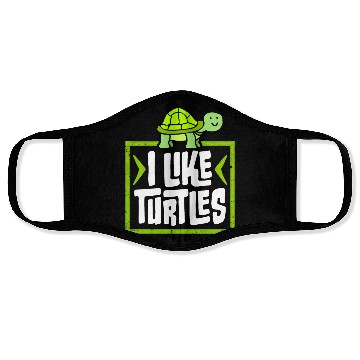 Discover I Like Turtles Cute Tortoise Love Turtle Lover Face Masks