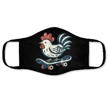 Discover Skateboarding Farm Chicken Face Masks
