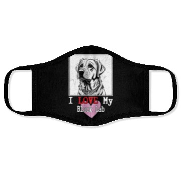 Discover I Love My Black Lab Owner Labrador Retriever Face Masks