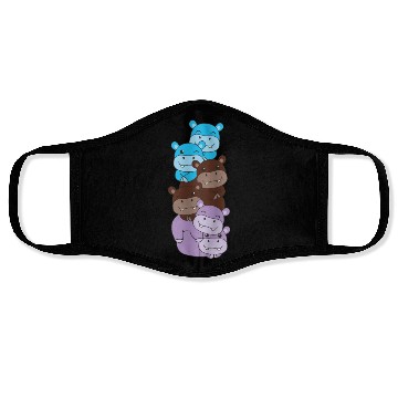 Discover Androsexual Flag Pride Lgbtq Cute Hippo Face Masks