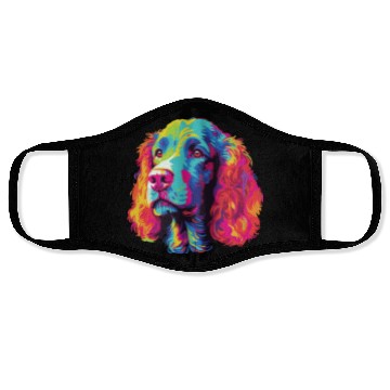 Discover Watercolor Colorful Irish Water Water Spaniel Face Masks