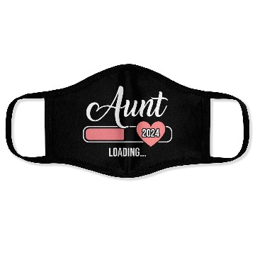 Discover Aunt 2024 loading bar for soon to be auntie Face Masks