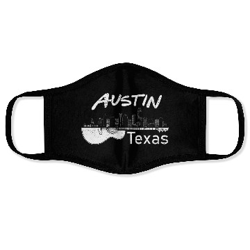 Discover Austin Texas Souvenir Guitar Music Lover Face Masks