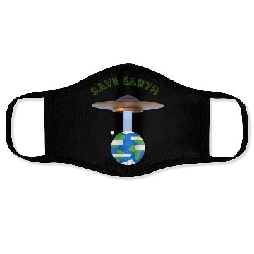 Discover Save Earth, UFOs and Aliens, Climate Change Face Masks