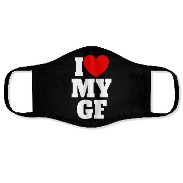 Discover I Love My GF Red Heart Matching Couple Girlfriend Face Masks
