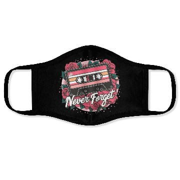 Discover A cassette tape colored with roses never forget Face Masks