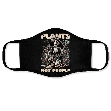 Discover Plant Lover Skeleton Design - Plants Not People Face Masks