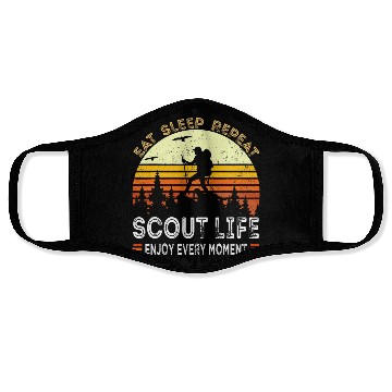 Discover Eat Sleep Scout Repeat Camping Face Masks
