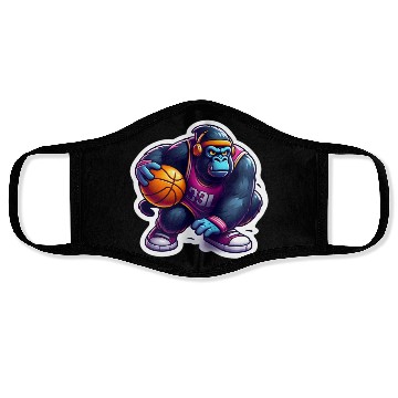 Discover Cool Funky Gorilla Slammin' Basketball Face Masks