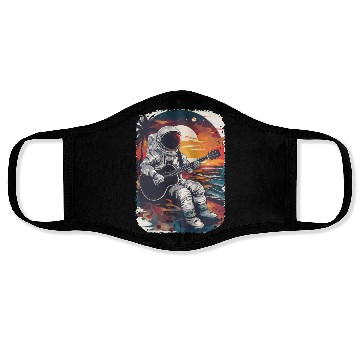 Discover Astronaut Guitar Player Space Music Lover Face Masks