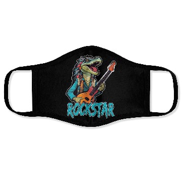 Discover Rockstar Reptile Musician with Electric Guitar Face Masks