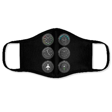 Discover Airplane Flight Instruments Face Masks