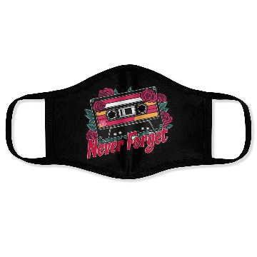 Discover A cassette tape colored with roses 6 Face Masks