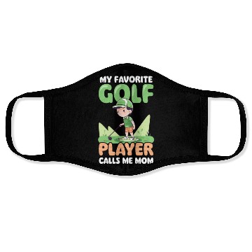 Discover Golfing Mom Favorite Player Calls Mom Face Masks