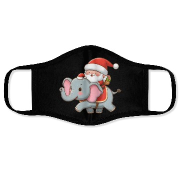 Discover Cute Santa Claus on elephant Face Masks