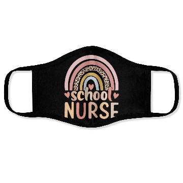 Discover Rainbow Leopard Print School Nurse Back To School Face Masks