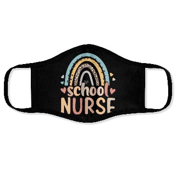 Discover Rainbow Leopard Print School Nurse Back To School Face Masks