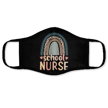 Discover Rainbow Leopard Print School Nurse Back To School Face Masks