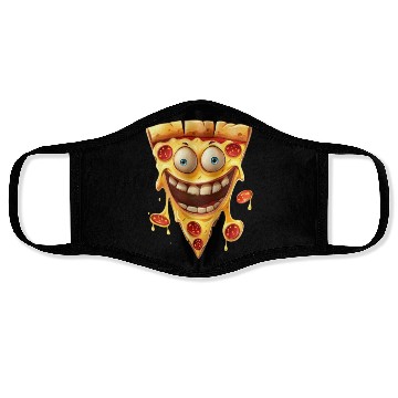 Discover Happy Pepperoni Pizza Slice Face Masks