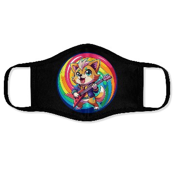 Discover Electro Pup Jam: Rainbow Riff Face Masks
