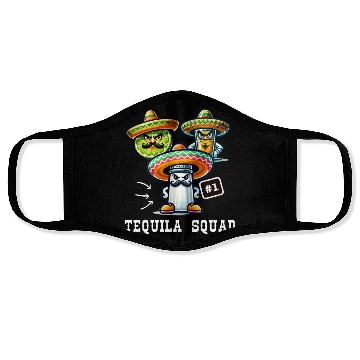 Discover Cinco De Mayo Fiesta Tequila Squad Salt Number One Face Masks