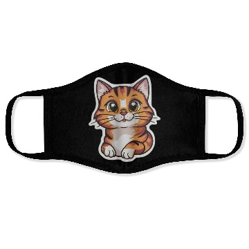 Discover cute cat design Face Masks