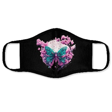 Discover Beautiful butterfly and flower Face Masks