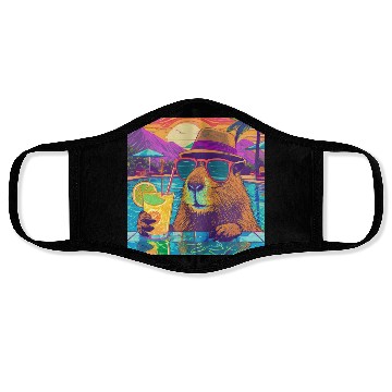 Discover Capybara on vacation sipping on Lemonade Face Masks