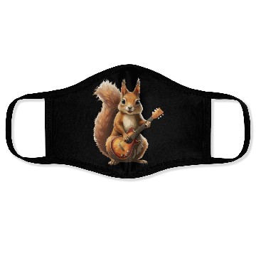 Discover A squirrel plays the guitar - funny animal. Face Masks