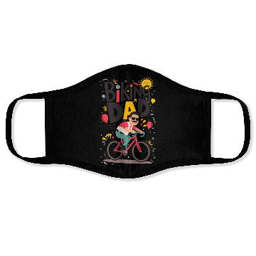 Discover Biking DAD on bicycle - Father's Day Face Masks