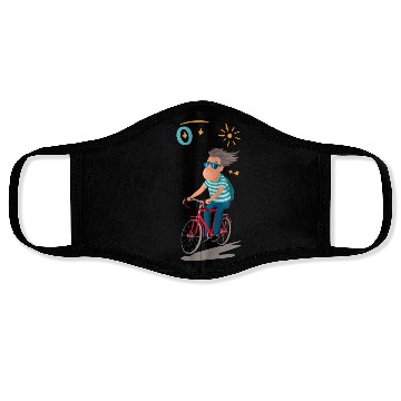 Discover Cool Dad riding red bicycle - Father's Day Face Masks