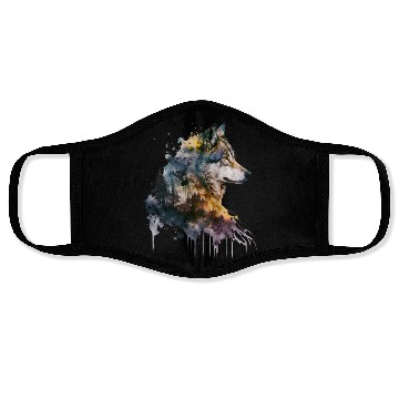 Discover Wolf Print, Cosmic Wolves, Animal Print, Cosmos Face Masks