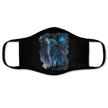 Discover Wolf Print, Cosmic Wolves, Animal Print, Cosmos Face Masks