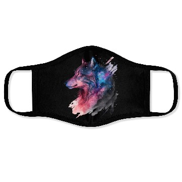 Discover Wolf Print, Cosmic Wolves, Animal Print, Cosmos Face Masks
