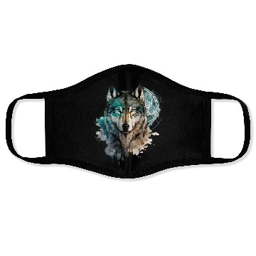 Discover Wolf Print, Cosmic Wolves, Animal Print, Cosmos Face Masks