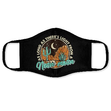 Discover Neon Moon Cactus Country Mountain Vintage Retro Face Masks