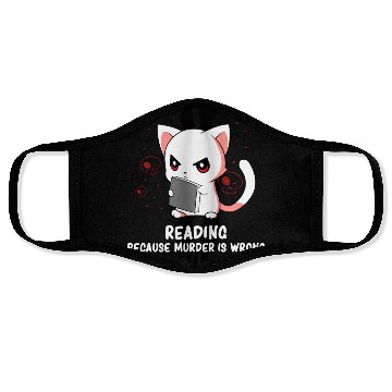 Discover Reading - Reading Cat - Dark Humor - Reading Book Face Masks