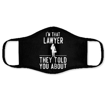 Discover funny lawyer typography design Face Masks