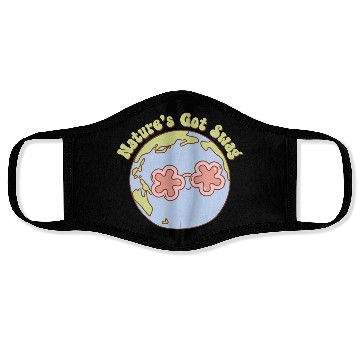 Discover Nature's got Swag Retro Earth Mascot Face Masks