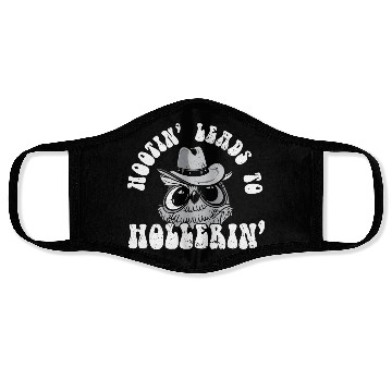 Discover Funny Cowboy Cowgirl Hootin' Leads To Hollerin' Face Masks