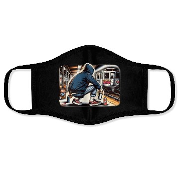 Discover AI Teen in Subway Layup Underground- Masked Border Face Masks