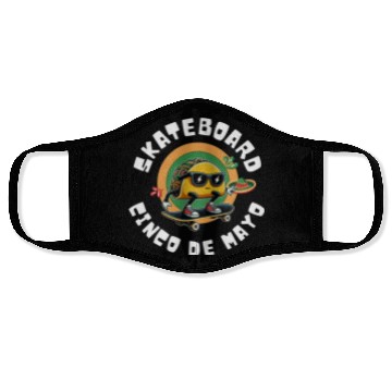 Discover funny skateboard Cinco de mayo Face Masks