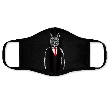 Discover Wolf Wearing Tux Face Masks Funny Canine Wolves Vest