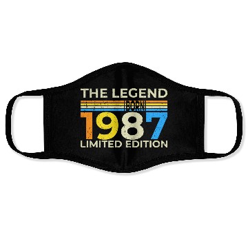 Discover The Legend 1987 Logo Design Limited Edition Face Masks