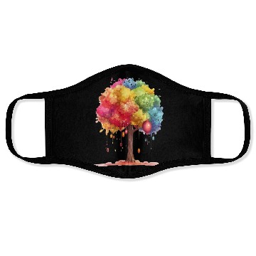 Discover Colorful Dripping Tree Fantasy Face Masks