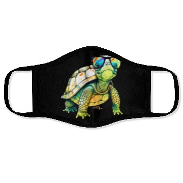 Discover Turtle Colorful Turtle Outfit Mens Turtle Lover Face Masks